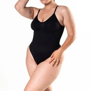 NWT - HEY SHAPE LG Black thong spanx like body suit